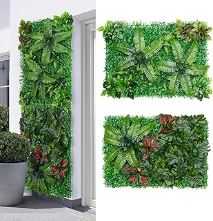 2PCS Mur Vegetal Artificiel, 60x40cm Mur Vegetal Rideaux DéCoratifs Suspendus, pour La DéCoration Murale IntéRieure Et ExtéRieure, Mariage, Cuisine, Jardin, FêTe