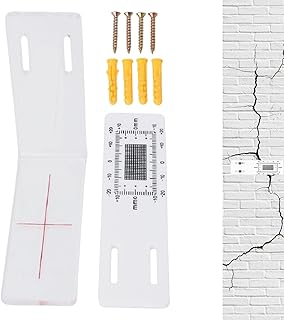 Moniteur De Fissures Murales En L, Jauge De Contrôle Précise En ABS Pour Le Des Fissures,Instrument Indispensable Pour Le Diagnostic De Bâtiment, Maçonnerie, Béton Et Les Rénovations