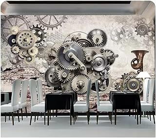 Comment réaliser un mur en briques pour un style industriel ? Rétro Mur De Briques Machines Engrenages Style Ind