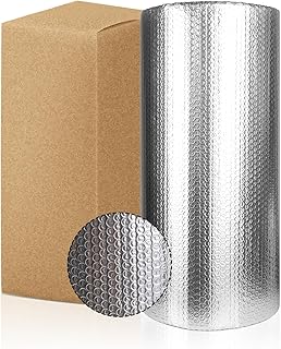 Isolant Thermique 0.6x10M, 5-6mm Épaisseur Feuille Aluminisé a Bulles Double Couches, Isolation Durable Protéger Contre Froid pour Radiateur, Fenetre, Voiture, Ballon d