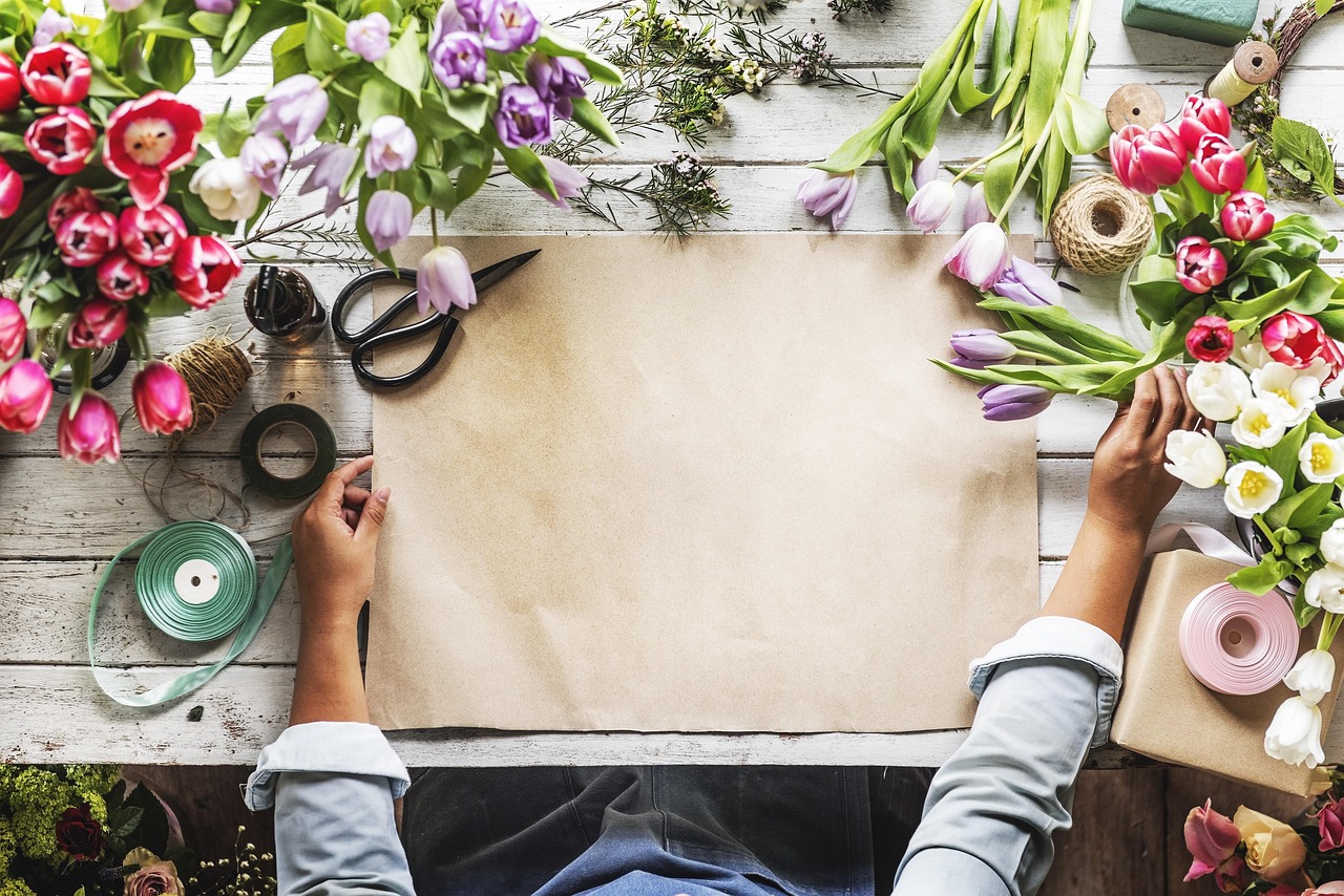 Services copy, craft, florist, floral, paper, hands, empty, flowers, flower wallpaper, blank, beautiful flowers, flower background, creative, decoration, art, romantic, nature, present, arrangement, wallpaper for girls