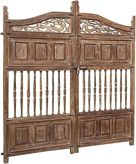 Biscottini Porte en bois pour extérieur 227x7x225 cm | Porte de jardin extérieur finement restauré | Porte en bois massif