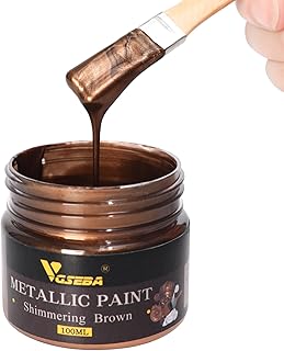 VGSEBA Peinture Acrylique Marron Métallisé, Résistant à la Décoloration, 100 ml - Pour Artisanat, Peinture sur Toile, Bois, Argile, Tissu - Idéale pour les Projets Artistiques et Fournitures Créatives
