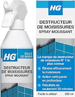 HG Mousse Anti-Moisissure en Spray, Nettoyant pour Moisissures et Mildiou, élimine les Taches – 500 ml