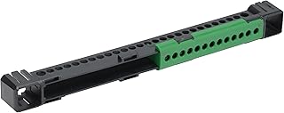 Tableau electrique - Coffret electrique - Disjoncteur - Bornier electrique - Embout de cablage - Borne de connexion électrique - Debflex 707358 Bornier terre 13 trous vert
