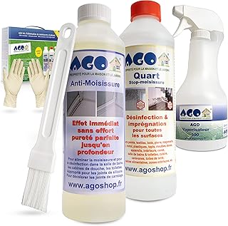 AGO - Set de 4 pièces anti-moisissure - Concentré de haute qualité pour éliminer les moisissures rapidement et durablement dans votre maison.AGO Anti-moisissure et Stop moisissure - un super duo!